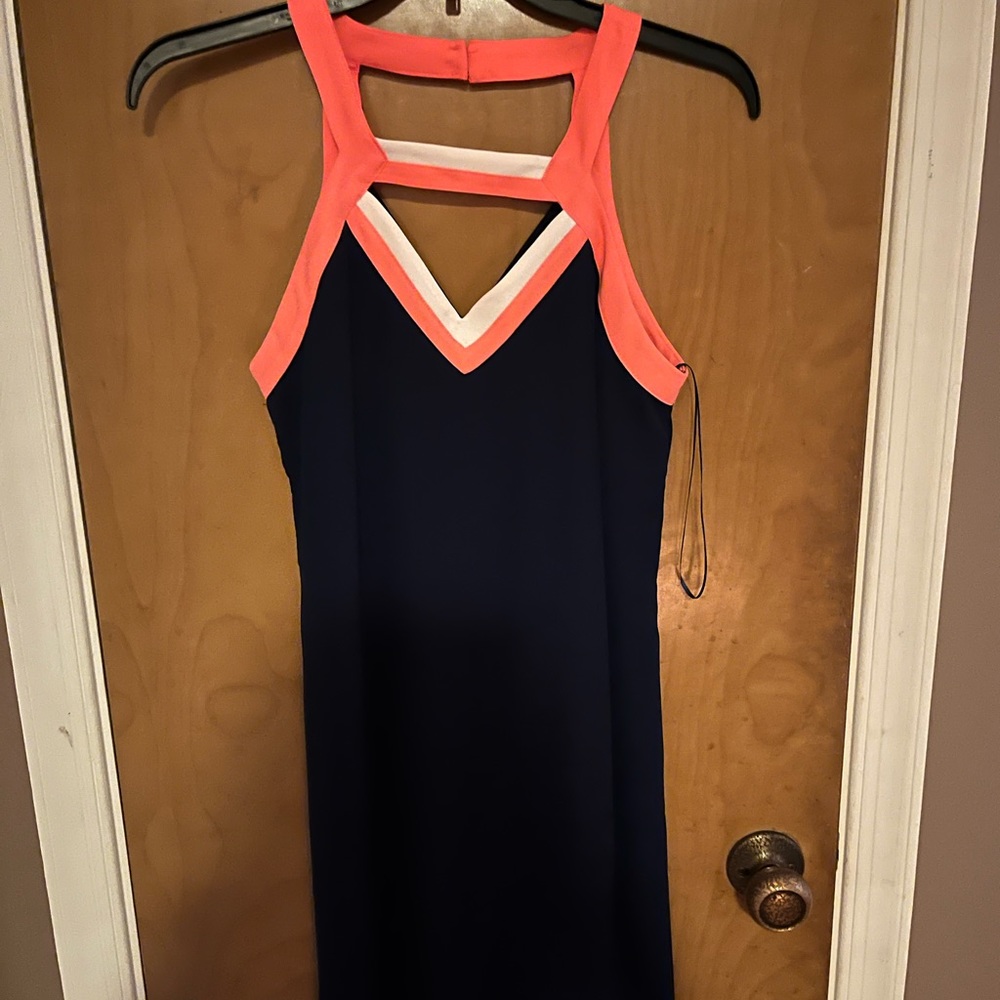 NWT Navy Blue Sleeveless Cut Out Dress